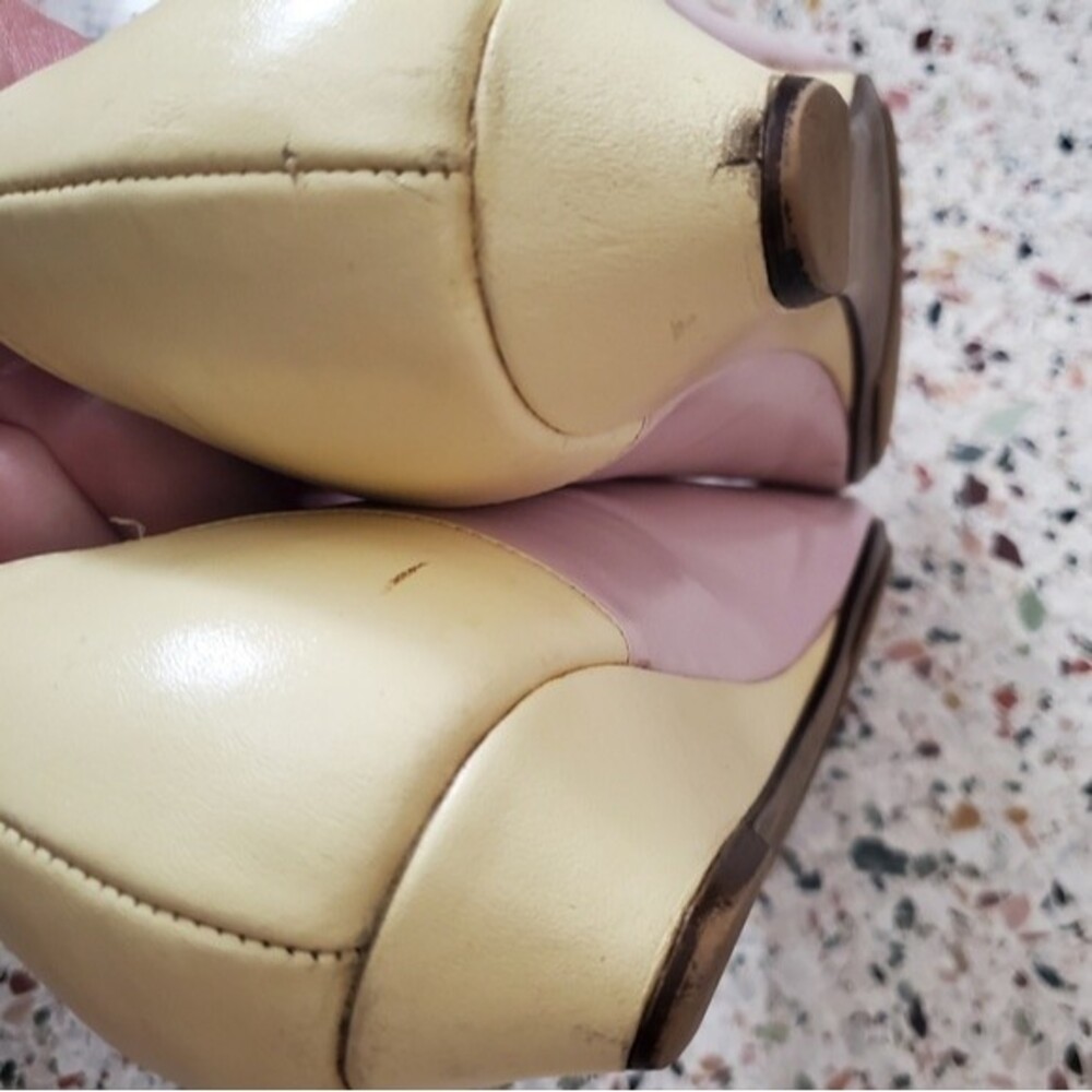 Vintage 80s Cottagecore pastel leather flats 9N - Picture 9 of 13